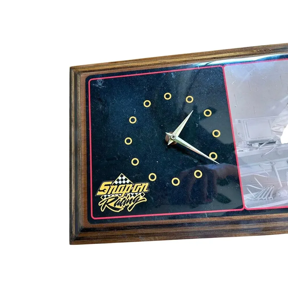 Vintage 1980’s Snap-On Tools Racing Pinup Girl Wood Wall Clock